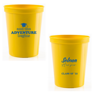 The ever-popular And The Adventure Begins Class Of Cup with amazing graphic are a must-have for your next event—your special graduation day! 
