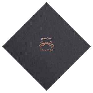 Announce your union with the Nuptial Knot Bow Napkin, featuring a romantic bow graphic and the sweet declaration 'are tying the knot.' Personalize with both your names to add a loving touch to your engagement party or wedding reception.