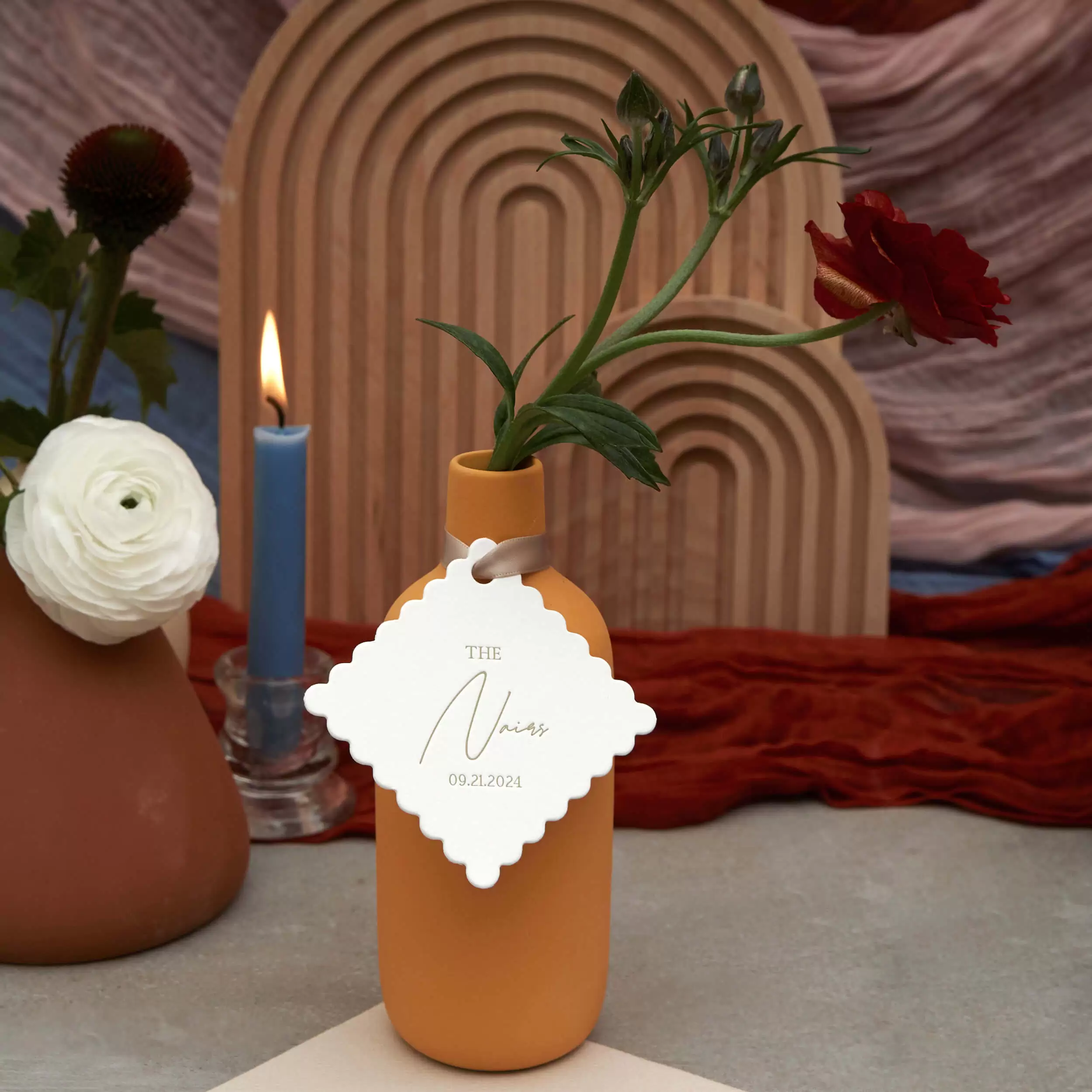 Letterpress Large Scalloped Gift Tag