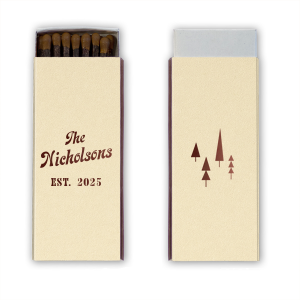 Strike a playful chord with the Retro Family Name & Year Established Match, where the new family name and wedding year shine in a fun, retro-style font. These kitschy matchbooks are the perfect spark for your modern love with a throwback twist.