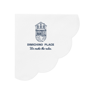 Lay down the law of the land at your housewarming with the Home Rule Maker Napkin, featuring "We make the rules" beneath a minimalistic modern house graphic, with your chosen name or street in a crisp, modern block font. A statement piece for your new home's debut.