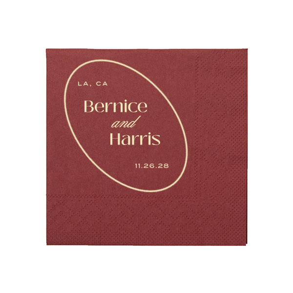 Ringed Couple Names Napkin