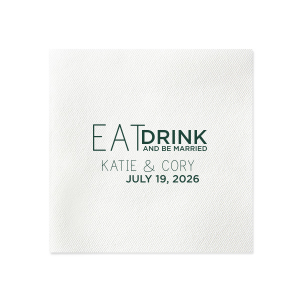 The ever-popular Moss Green Cocktail Napkin with Matte Spruce Foil will give your party the personalized touch every host desires.
