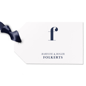 Featuring an initial in an elegant serif font, this tag is both stylish and understated. With its classic design and high-quality finish, this gift tag is perfect for weddings, anniversaries, or any occasion where personalized elegance is appreciated.
