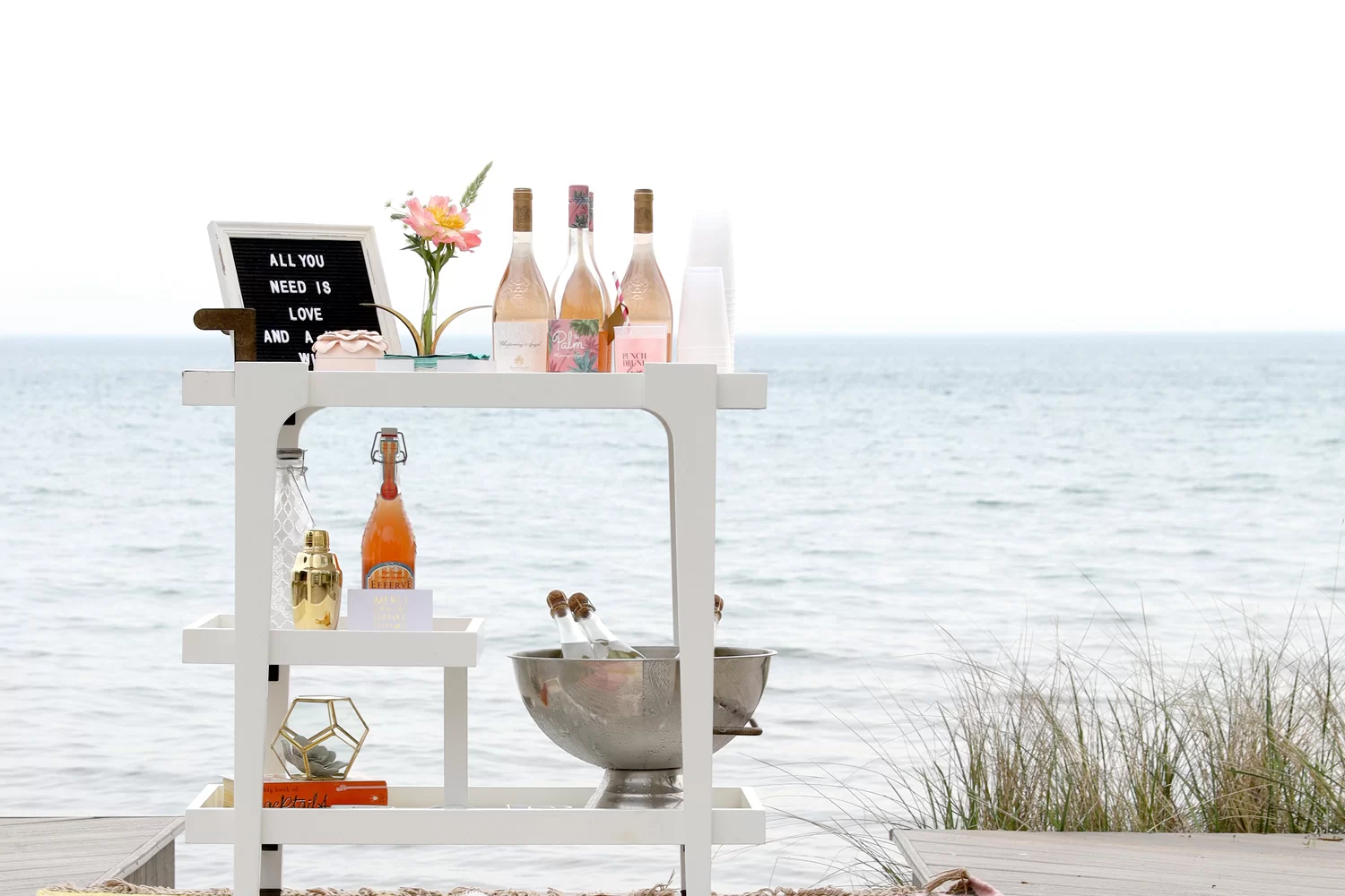 stocked bar cart for fabulous hosting