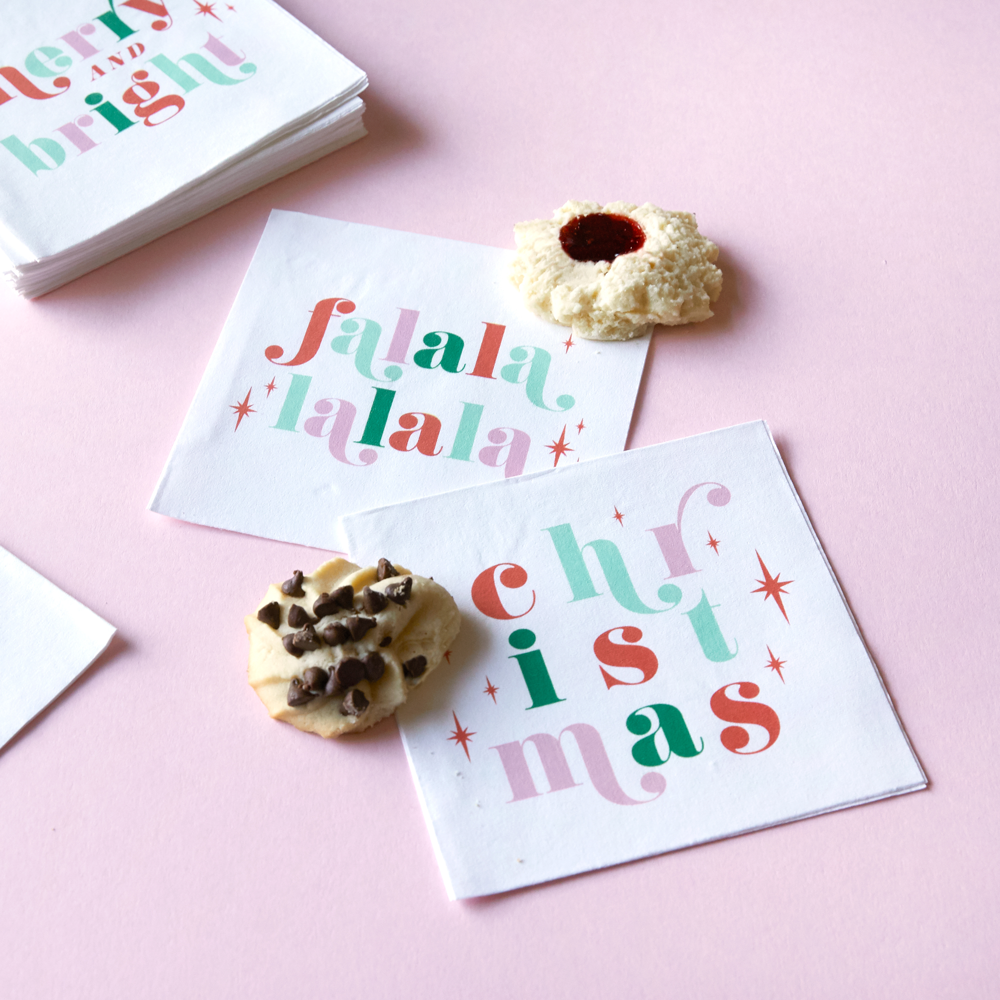 colorful Christmas party napkins
