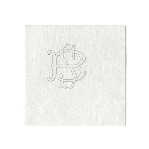 Pair elegance and functionality together with the Embossed Monogram Napkin. The increasingly popular embossed style is perfect for leaving a lasting impression on guests. Available in a variety of sizes, styles and colors, the design suitable for nearly any occasion, from engagement events to formal functions.