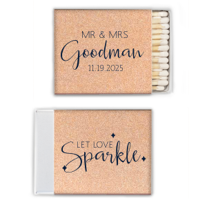 Personalized Stardream Rose Gold Classic Matchbox with Matte Navy Foil has a Sparkles 3 graphic and is good for use in Wedding themed parties and couldn't be more perfect. It's time to show off your impeccable taste.