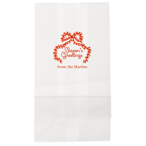 The Season's Greetings Bag is perfect for gift bags or take home party favors. Available in a wide variety of styles and colors to suite your unique needs, further customize your product to match your unique tastes and add a special detail that can't be overlooked.
