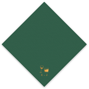 Elevate your table setting with the Sip in Style Dual Glass Napkin, presenting a hand-drawn depiction of both a wine and a martini glass in a contemporary, minimalist fashion. Below the refined design, your initials await personalization in an elegant handwritten font, making this napkin a perfect match for weddings, engagement parties, or chic birthday celebrations.