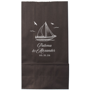 The Sailboat Nautical Nuptial Gift Bag is a great party addition to put the wind in your sails. The bespoke design is perfect for maritime or coastal themed events, making a precious keepsake from guests to remember the good times had. Customize the text to convey your own unique message!