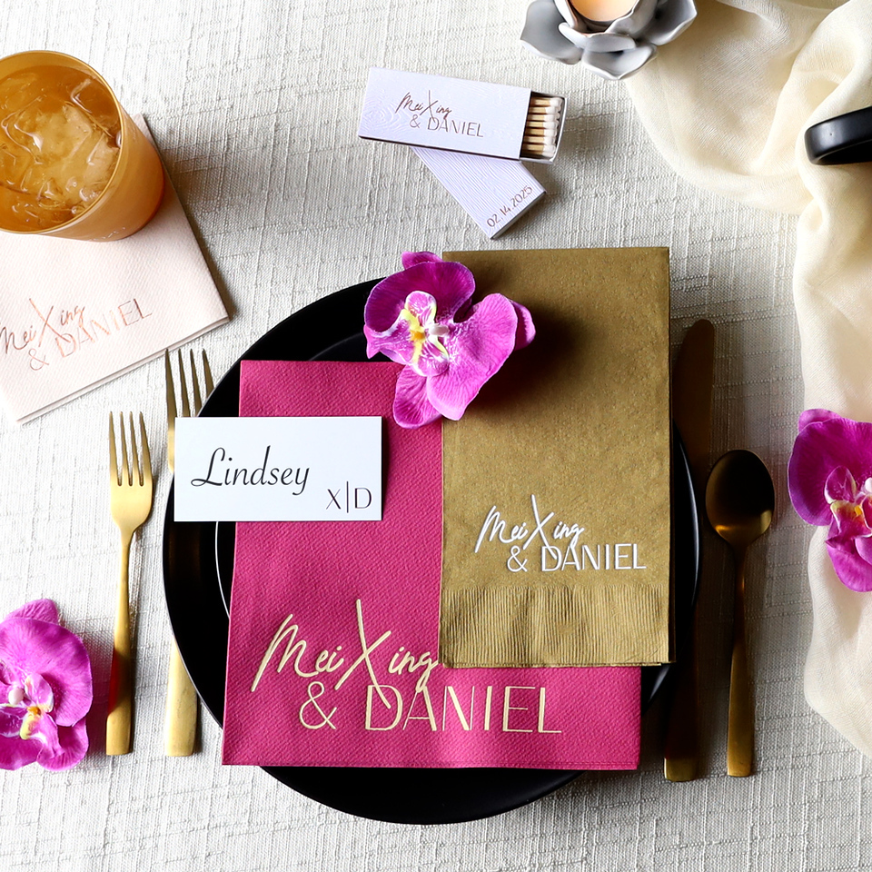 White Lotus Wedding Dinner Napkin