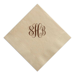Embrace sophistication with the Fancy Flourish Monogram Napkin, where intertwined initials become art amidst swirls and elegant flourishes. This elegant design offers a bold, personalized statement, perfect for adding a luxurious touch to any event. 