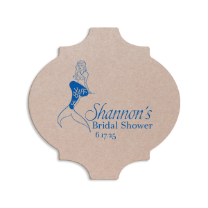 Our personalized Blush with Kraft back Nouveau Coaster with Satin Teal / Peacock Foil has a Mermaid graphic and is good for use in Trendy, Beach/Nautical, Outdoors themed parties and will look fabulous with your unique touch. Your guests will agree!