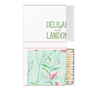 Personalized White Classic Custom Photo Matchbox with Matte Moss Green Ink Digital Print Colors will look fabulous with your unique touch. Your guests will agree!
