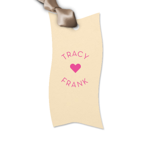 ForYourParty's elegant Stardream Champagne Large Wave Gift Tag with Shiny Merlot Foil has a Solid Heart graphic and is good for use in Wedding, Hearts, Anniversary themed parties and can't be beat. Showcase your style in every detail of your party's theme!