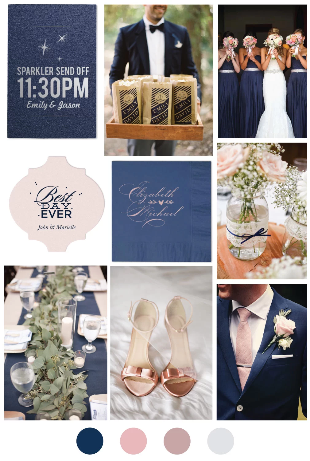 Blush and Blue Wedding Color Palette