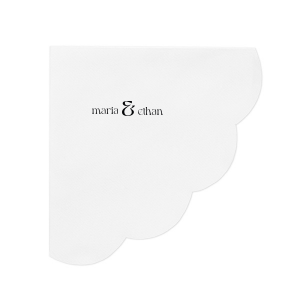 Define your wedding tablescape with the Bold Union Ampersand Napkin, where the couple's names are joined by a striking and modern ampersand. This minimalistic design lends a contemporary feel to your marital celebration.