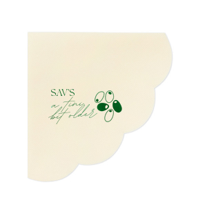 Olive Birthday Scalloped Napkin