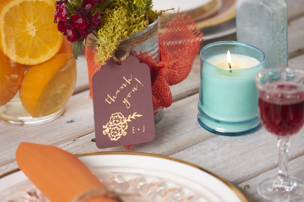 personalized gift tag with for weddings and events with a personalized party favor