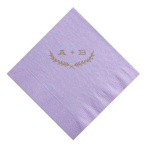 Add a touch of nature's elegance with the Foliage Flourish Initials Wedding Napkin featuring a delicate foliage motif that gracefully accents your initials. This botanical design, paired with your personal details, infuses your celebration with organic sophistication.
