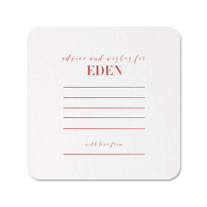 This personalized coaster is great for a graduation party, bachelorette party, baby shower, or bridal shower. Have your guests fill in advice for the honoree, and they can use these personalized coasters a momento of the day.