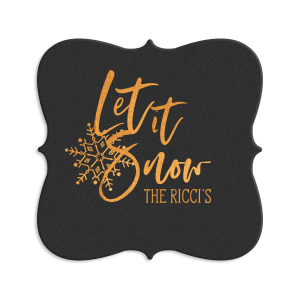 Our custom Eggshell Square Coaster with Shiny Copper Foil has a Snowflake graphic and is good for use in Delphine themed parties and will give your party the personalized touch every host desires.