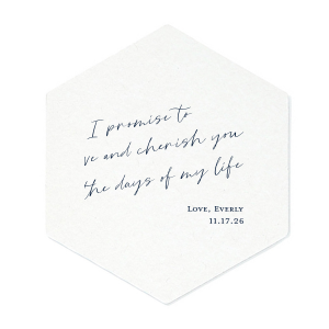 ForYourParty's chic Eggshell Square Coaster with Matte Navy Foil will make your guests swoon. Personalize your party's theme today.