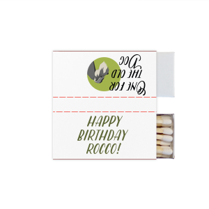 Our personalized White Classic Custom Photo Matchbox with Matte Black Ink Digital Print Colors and Matte Army Green Ink Digital Print Colors can be customized to complement every last detail of your party.