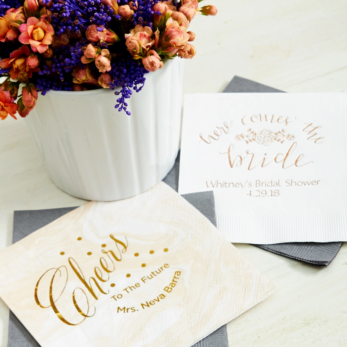 Blush & Blue custom napkin