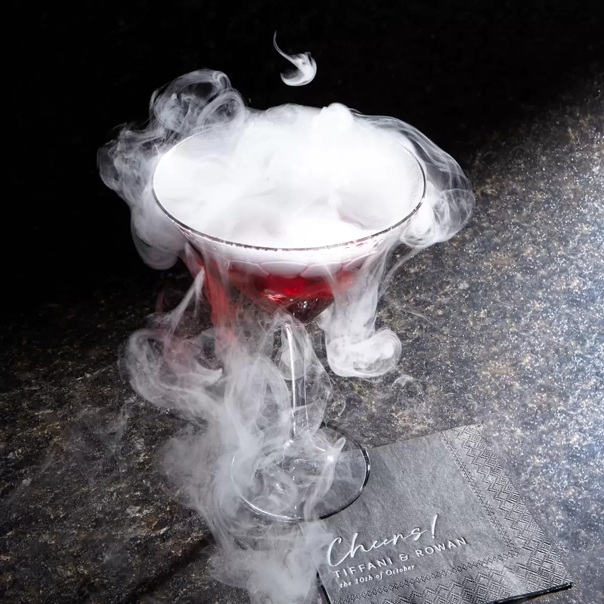 smoking pomegranate cocktail recipe from For Your Party