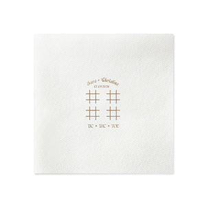 Delight guests with the Nuptial Tic-Tac-Toe Game Napkin, perfect for interactive fun at your celebration. Personalize with your special date and names for a playful twist. A charming addition to any wedding or event table.