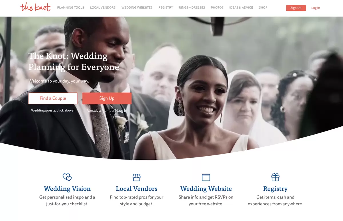 the knot wedding planning website