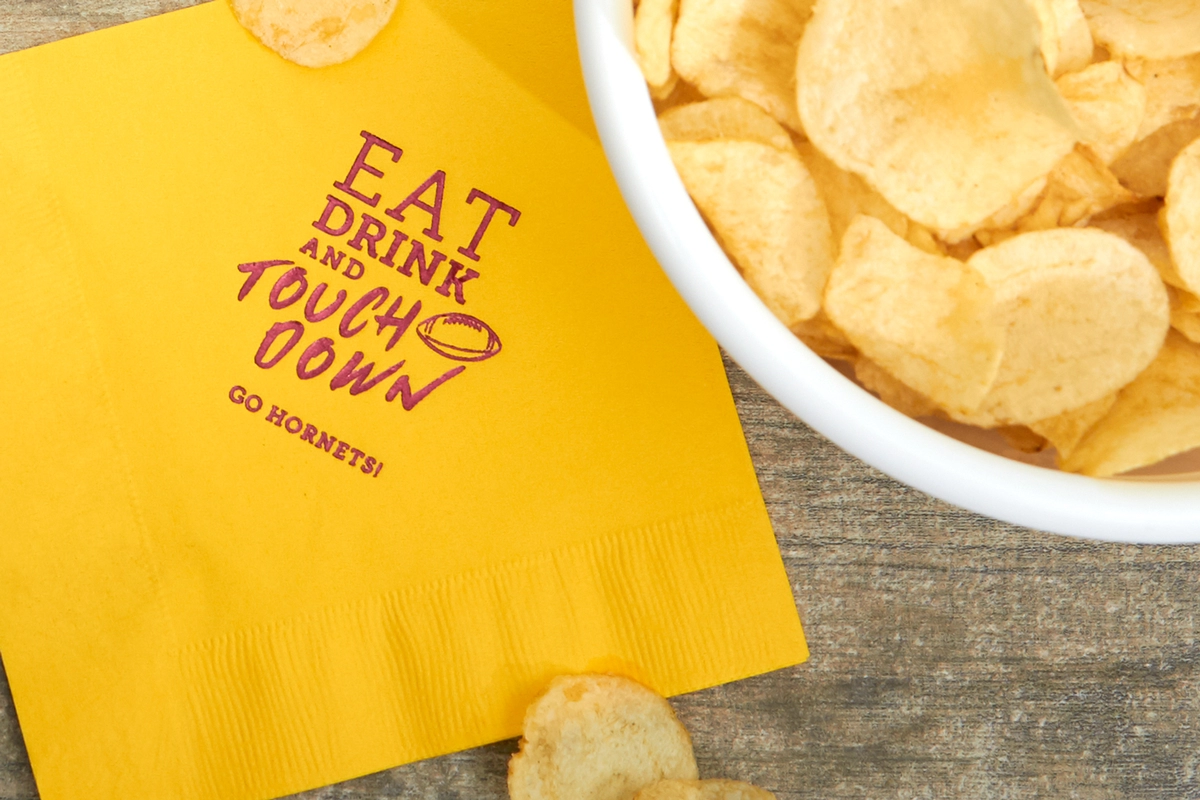 eat drink and touchdown football napkins