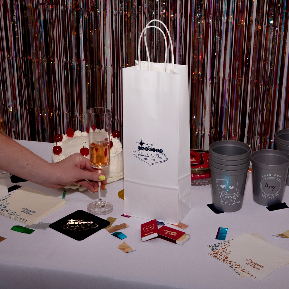 Vegas Baby Just Married Names Bag