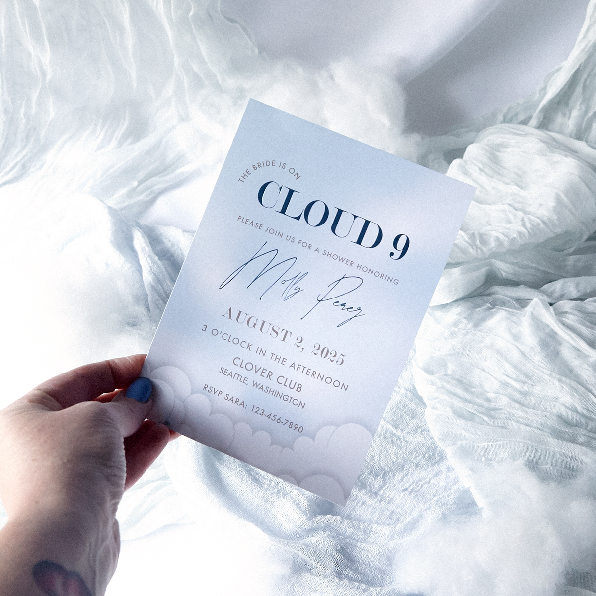 Cloud 9 Bridal Shower Invite