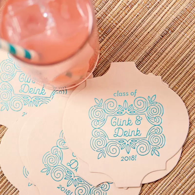clink and drink foil party coaster