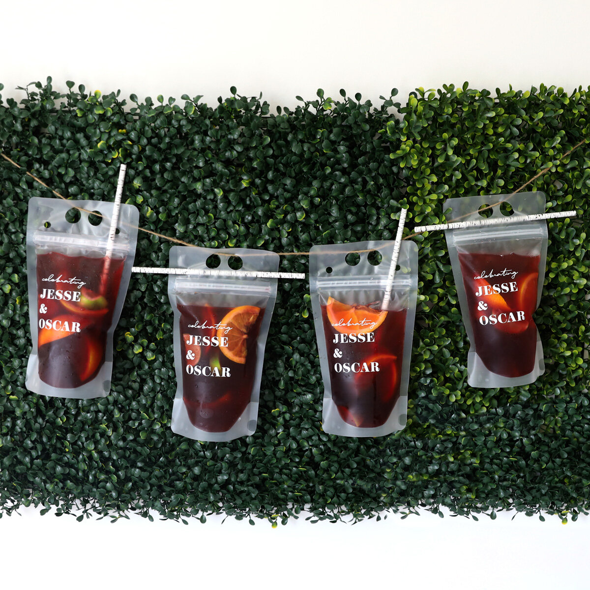 personalized drink pouches for your wedding