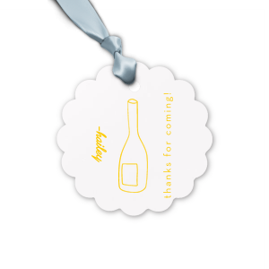 Express your gratitude in style with the Minimal Bridal Shower Chic Bottle Tag, showcasing a sleek line drawing of a wine bottle. To the left, personalize with the bride-to-be's name in a contemporary script, and to the right, the simple yet elegant "thanks for coming" in a clean sans serif. The perfect finishing touch for your chic and modern bridal shower favors.