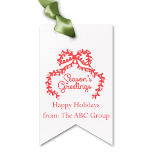 Extend the warmest of welcomes this year with our Season's Greetings Gift Tag. The sleek and classic design comes in a variety of colors and shapes to best match your holiday vision. Perfect as gifts tags for presents under the tree or goodie bags for holiday parties.