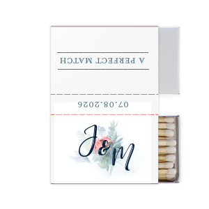 Our custom White Square Custom Photo Matchbox with Matte Stone Blue Ink Digital Print Colors and Matte Navy Ink Digital Print Colors are a must-have for your next event—whatever the celebration!