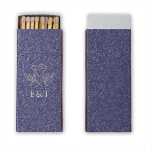 Personalized Shimmer Navy 30 Strike Matchbook with Shiny 18 Kt Gold Foil has a Floral Gem graphic and is good for use in Floral, Trendy, Geometric themed parties and will add that special attention to detail that cannot be overlooked.