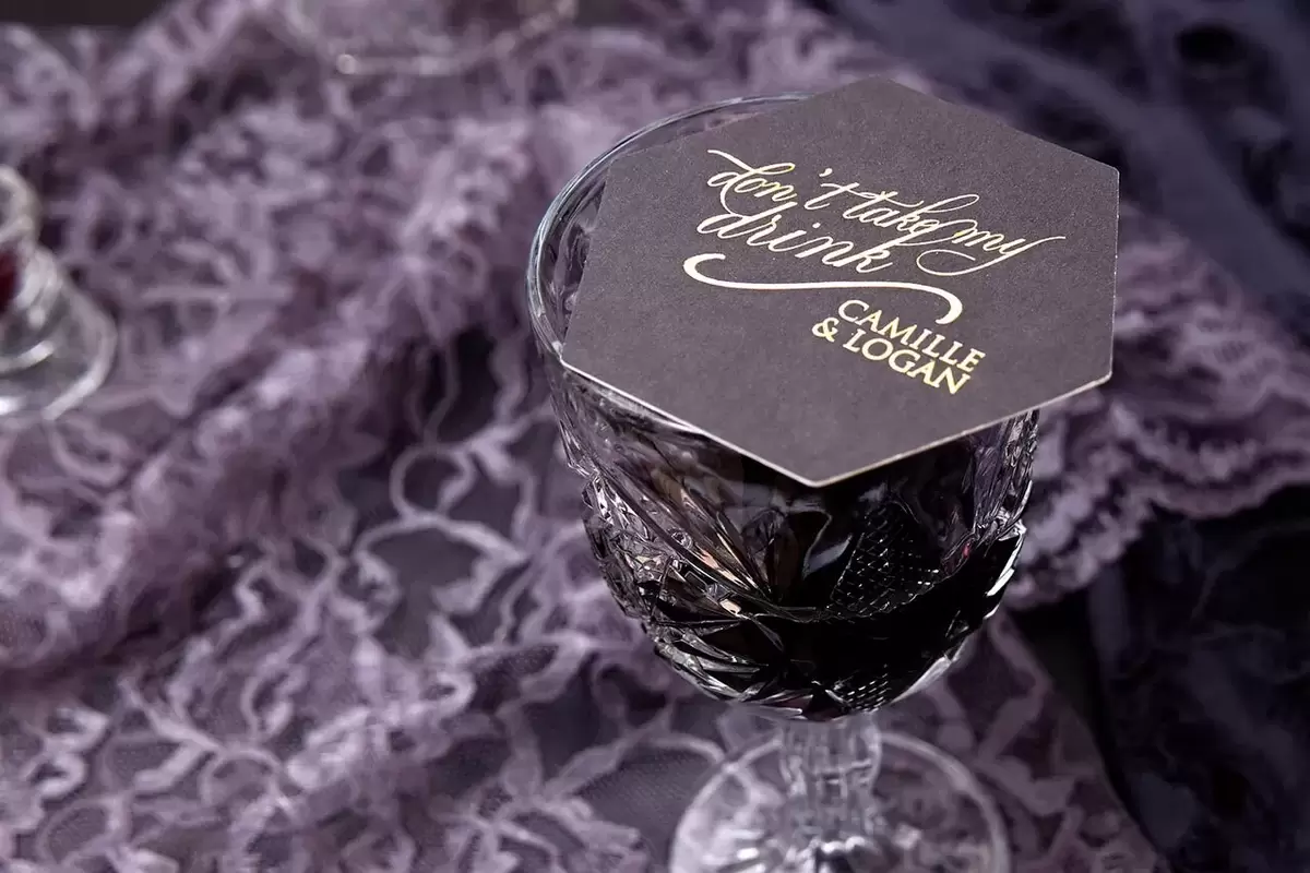 gothic glam hexagon coasters