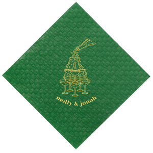 Cheers to a classic! Our Classic Champagne Tower Napkin is one of our most popular designs available in a variety of paper and ink colors. Customize your product to best suite your impeccable taste for your upcoming function or event.