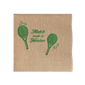 Accentuate your next big party event with the Match Made in Heaven Tennis Napkin from our Country Club collection. Perfect for summertime shindigs and outdoorsy occasions, the customizable napkin comes in your choice of foil and napkin colors along with personalized text. Score them before it's too late!