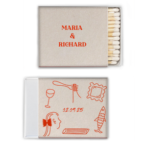 Pasta Party Hand Drawn Matchbox