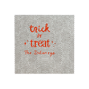 The Starry Trick Or Trick Napkin is the perfect custom Halloween party accessory for your event. Personalize this star adorned personalized napkin with your family's last name in a modern script font. This minimal Halloween napkin will add the perfect detail to your Halloween party. 