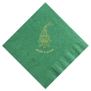 Cheers to a classic! Our Classic Champagne Tower Napkin is one of our most popular designs available in a variety of paper and ink colors. Customize your product to best suite your impeccable taste for your upcoming function or event.