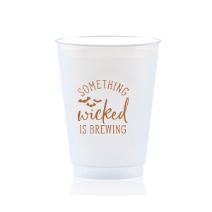 Custom 9 oz Frost Flex Cup with Copper Ink  has a Bats graphic and is good for use in Halloween themed parties and will impress guests like no other. Make this party unforgettable.