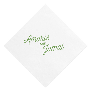 Modern Script Name Ink Printed Napkin